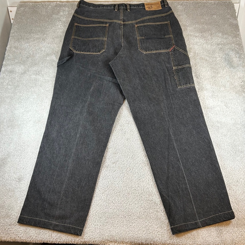VTG Y2K Mecca Carpenter Jeans Mens 40 Black Baggy Relaxed Fit Utility Streetwear